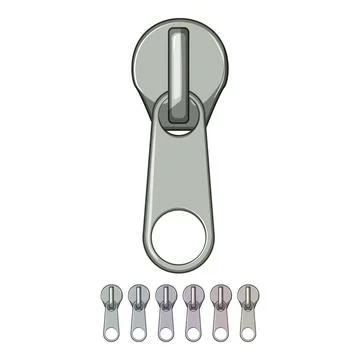 Apparel zipper puller cartoon vector graphic Stock Illustration