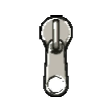 Apparel zipper puller pixel art vector illustration Illustrazione stock