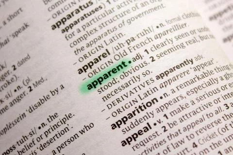 Apparent word or phrase in a dictionary. Stock Photos