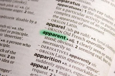 Apparent word or phrase in a dictionary. Stock Photos