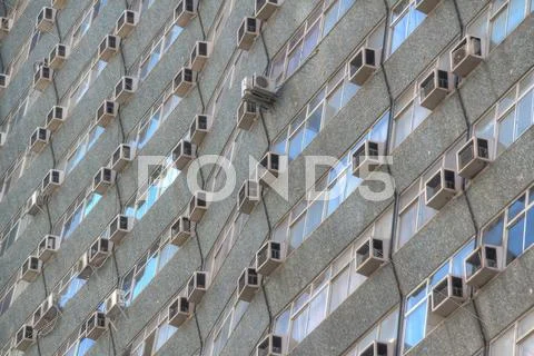 Appartment sky scraper with air conditioning Stock Photos