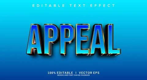 Appeal 3d vector text effect with modern style design Stock Illustration