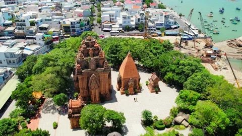 Appeal architectural complex Po Nagar Cham towers Stock Footage 226497544