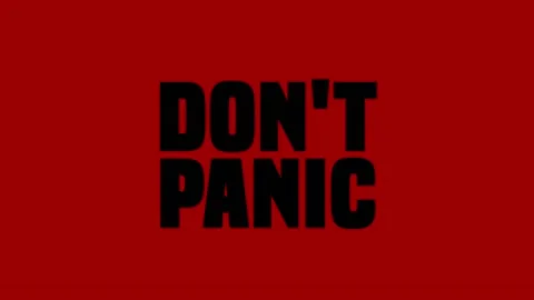 Appeal For Don't Panic Warning Banner Blinking Inscription In Capital Letters Stock Footage 126116245