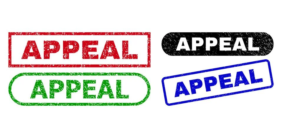 APPEAL Rectangle Seals Using Distress Texture Stock Illustration