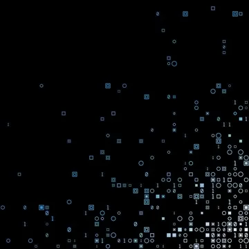 Appealing geometric matrix background in blue colors. Artistic square vecto.. Ilustração Stock