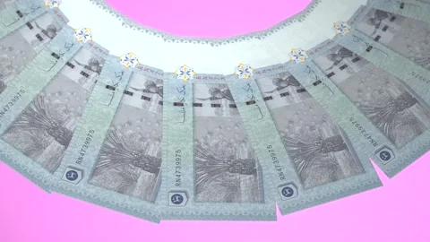 Appealing Looping Design 50 Ringgit Curency of Malaysia Stock Footage 306828201