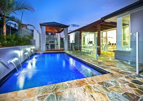 An appealing poolside Stock Photos