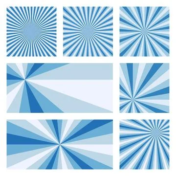 Appealing sunburst background collection. Abstract covers with radial rays... Stock Illustration