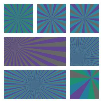 Appealing sunburst background collection. Abstract covers with radial rays... Stock Illustration