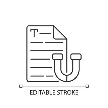 Appealing text linear icon Stock Illustration