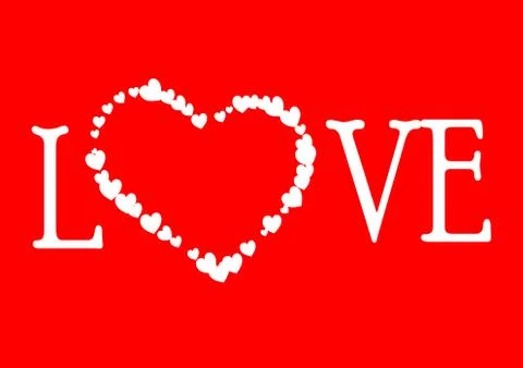 Appealing Vector Love text message card for Valentine’s Day Stock Illustration