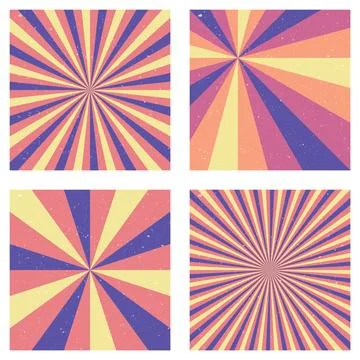 Appealing vintage backgrounds. Abstract sunburst covers with radial rays. A.. 库存插图