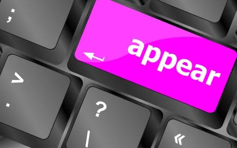Appear word on computer keyboard key button Stock Illustration