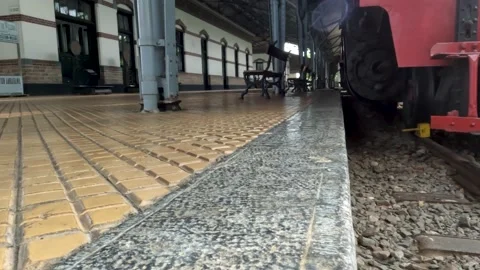 The appearance of an ancient train station named Willem 1 Station Stock Footage 201427387
