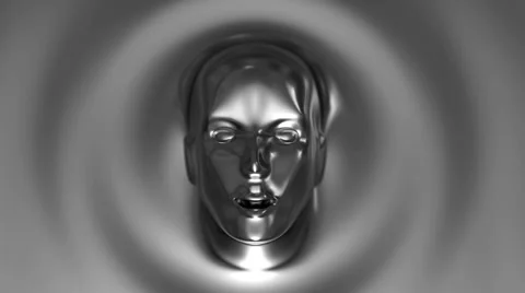 The appearance and disappearance of abstract robo female face Stock Footage 53062103