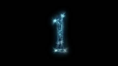 The appearance and disappearance of the number 1 composed of abstract energy. Stock Footage 211645355