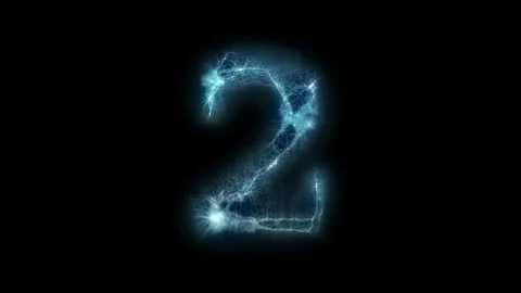The appearance and disappearance of the number 2 composed of abstract energy. Stock Footage 212377936