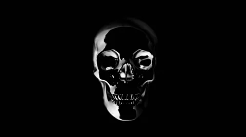 The appearance and disappearance of the skull on a black background Stock Footage 53062284