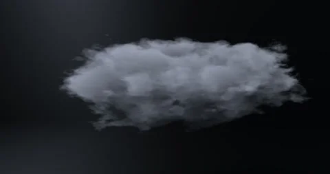 The appearance and impact of a cloud on a black background.3d render.4k video Stock Footage 171587447