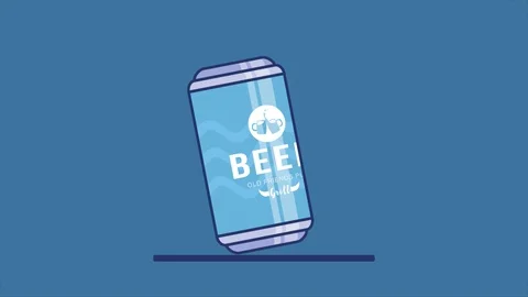 The appearance of the beer can. Falling drop. Alpha channel is included Stock Footage 125617173