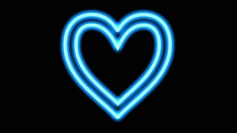 The appearance of a blue heart on a black background. Stock Footage 237024545