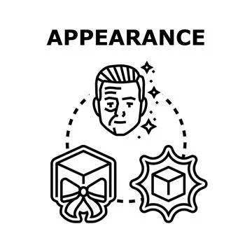 Appearance concept with human face and products Stock Illustration