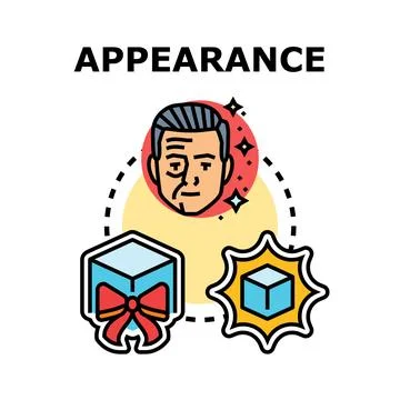 Appearance concept with human face and products Illustrazione stock