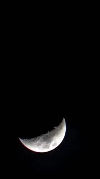 The appearance of the crescent moon at night. Stock Photos