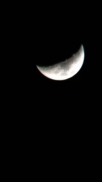 The appearance of the crescent moon at night. Stock Photos