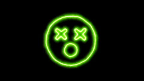 The appearance of the green neon symbol ... | Stock Video | Pond5