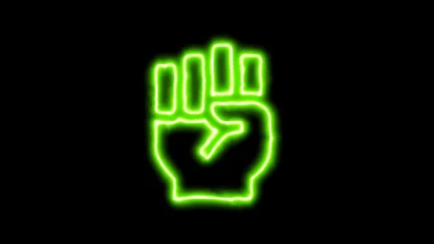 The appearance of the green neon symbol ... | Stock Video | Pond5