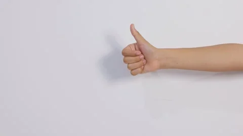 Appearance of a hand with the thumb raised, a sign of good Stock Footage 309736545