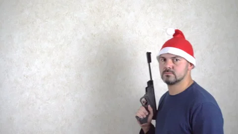 The appearance of a man with a pistol 4K Video stock 142407418