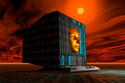 The appearance of mankinds future. Stock Illustration