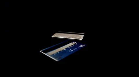 Appearance of plastic cards on a dark background hd Stock Footage 39804848