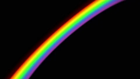 Appearance of a rainbow on a black background layer to overlay 4K. Vídeos de archivo 216148724