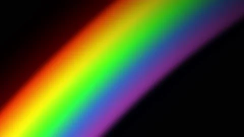Appearance of a rainbow visual effect on a black background layer to overlay 4K. 스톡 동영상 211197950