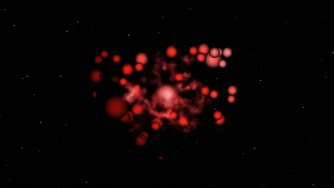 The appearance of a red heart made of red balloons Stock Footage 208950943