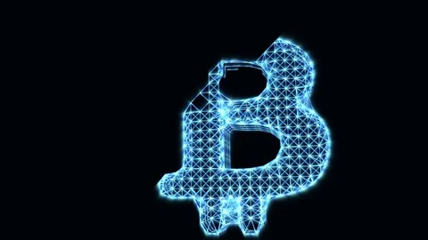 The appearance of the sign of the cryptocurrency bitcoin. Video stock 107676784