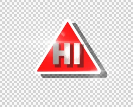 Appearance of the sign "hi" on a red background, a triangle the alpha Stock Footage 50169098