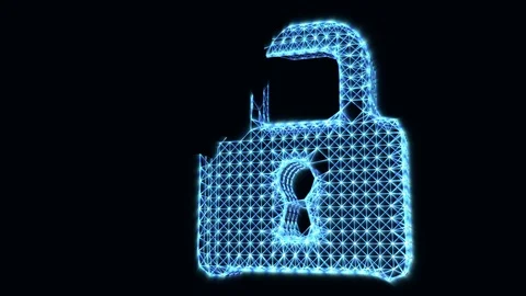 The appearance of the sign lock. Digital Internet security icon. Stock Footage 108201865