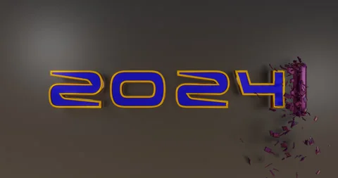 The appearance of the text "2024" from the bar. Stock Footage 252939787