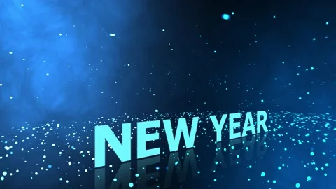 Appearance of text new year. animation against the background of blue particles Stock Footage 166604492