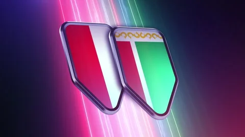 The appearance of two emblems with the flags of the countries "Poland and Bel Stock Footage 250094014