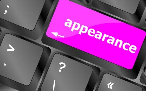 Appearance word on computer keyboard key button 스톡 일러스트