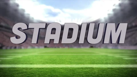 Appearing 3D text STADIUM then sliding f... | Stock Video | Pond5