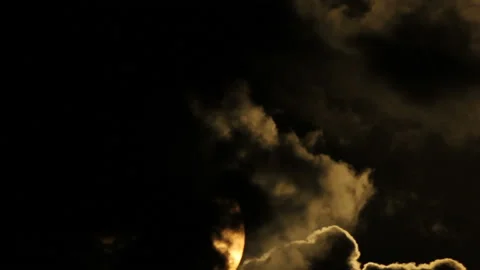Appearing bright sun from clouds Stock Footage 111765547