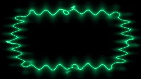 Appearing slightly wavy dark green vertical rectangular neon wavy lines for.. Stockbeeldmateriaal 270315680