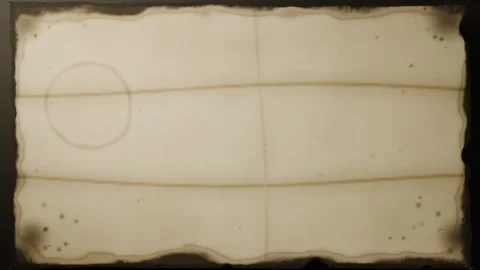 Appearing top scroll rods unrolling to reveal aged parchment in studio, showing Stock Footage 340268252